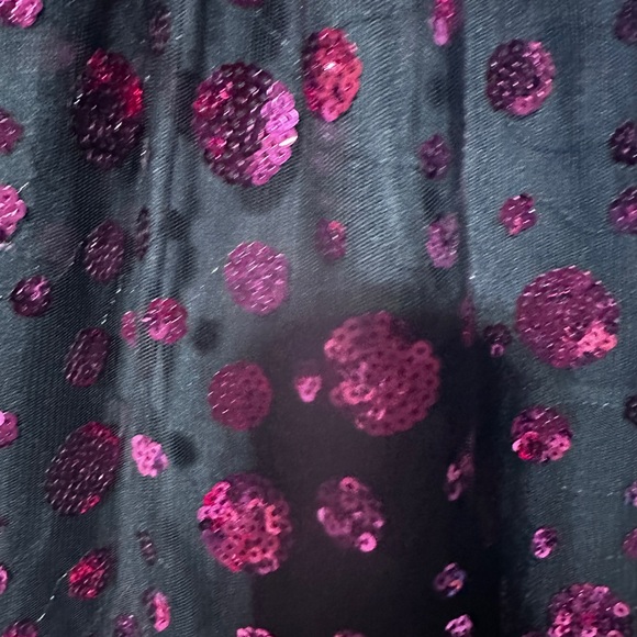 Elegant Girls Party Dress Size 12 Black Pouffy Dress W/Pink Sequin’s and Sash - Picture 15 of 16